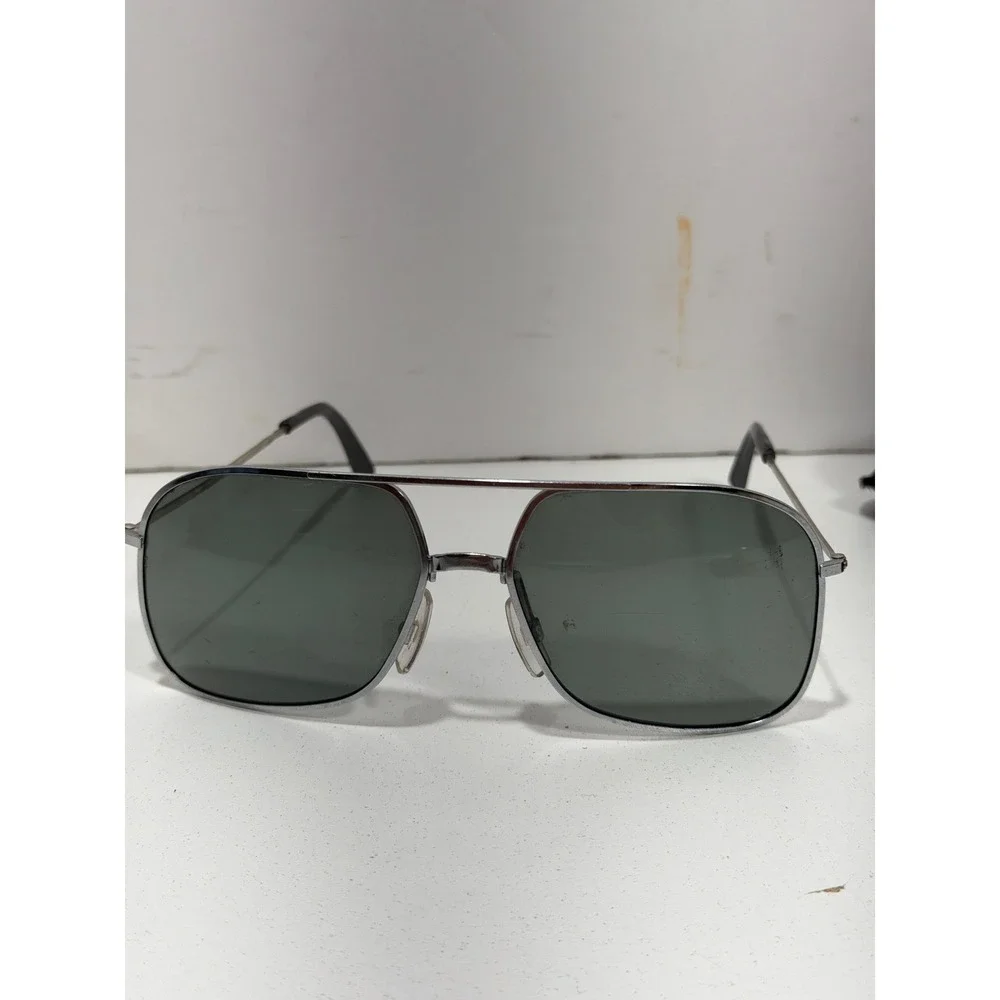 Cool Ray Vintage Silver Aviator Sunglasses with Blublocker Clip-On Lenses